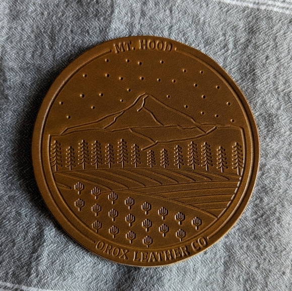 Orox Leather Coaster of Mt. Hood - Picture 2 of 3